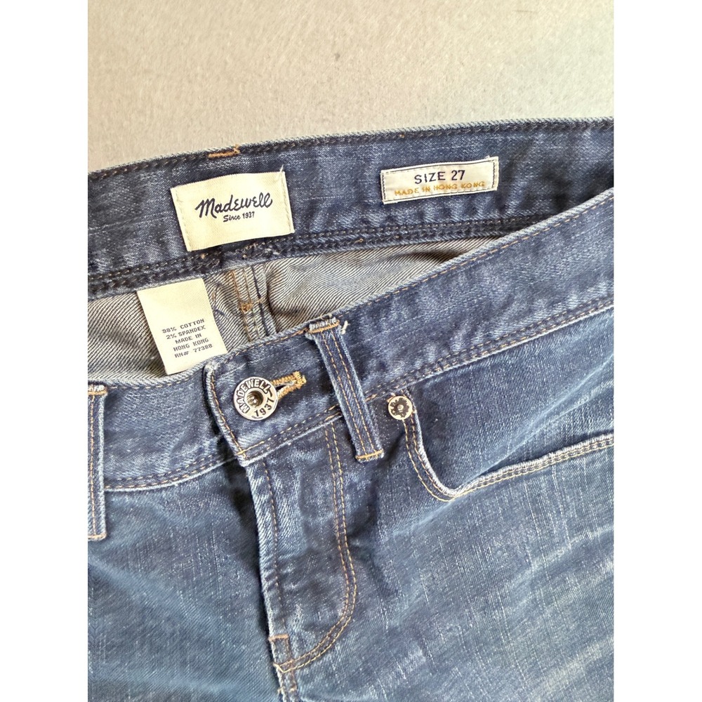 Madewell Skinny Low Worker Jeans Dark Wash Denim Blue Low Rise Size 27 - Picture 2 of 5